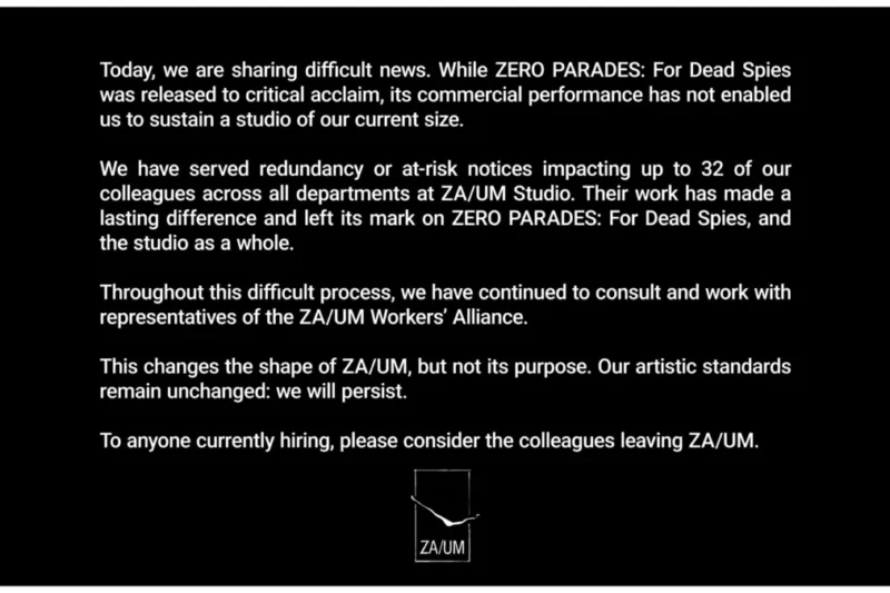 The Fall of a Studio: ZA/UM, Zero Parades, and the Cost of a Fractured Legacy